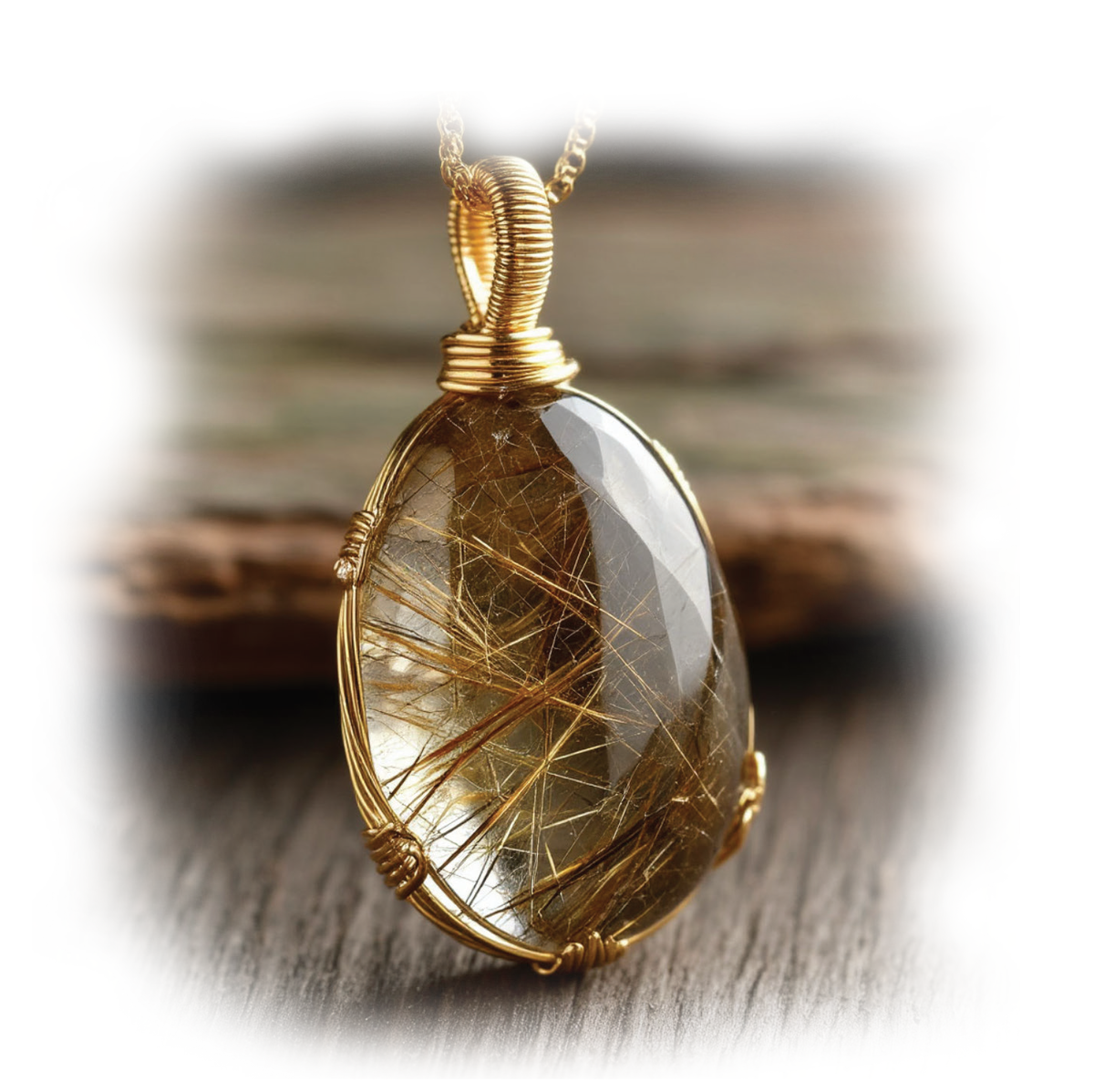 Подвеска, рутил, золото