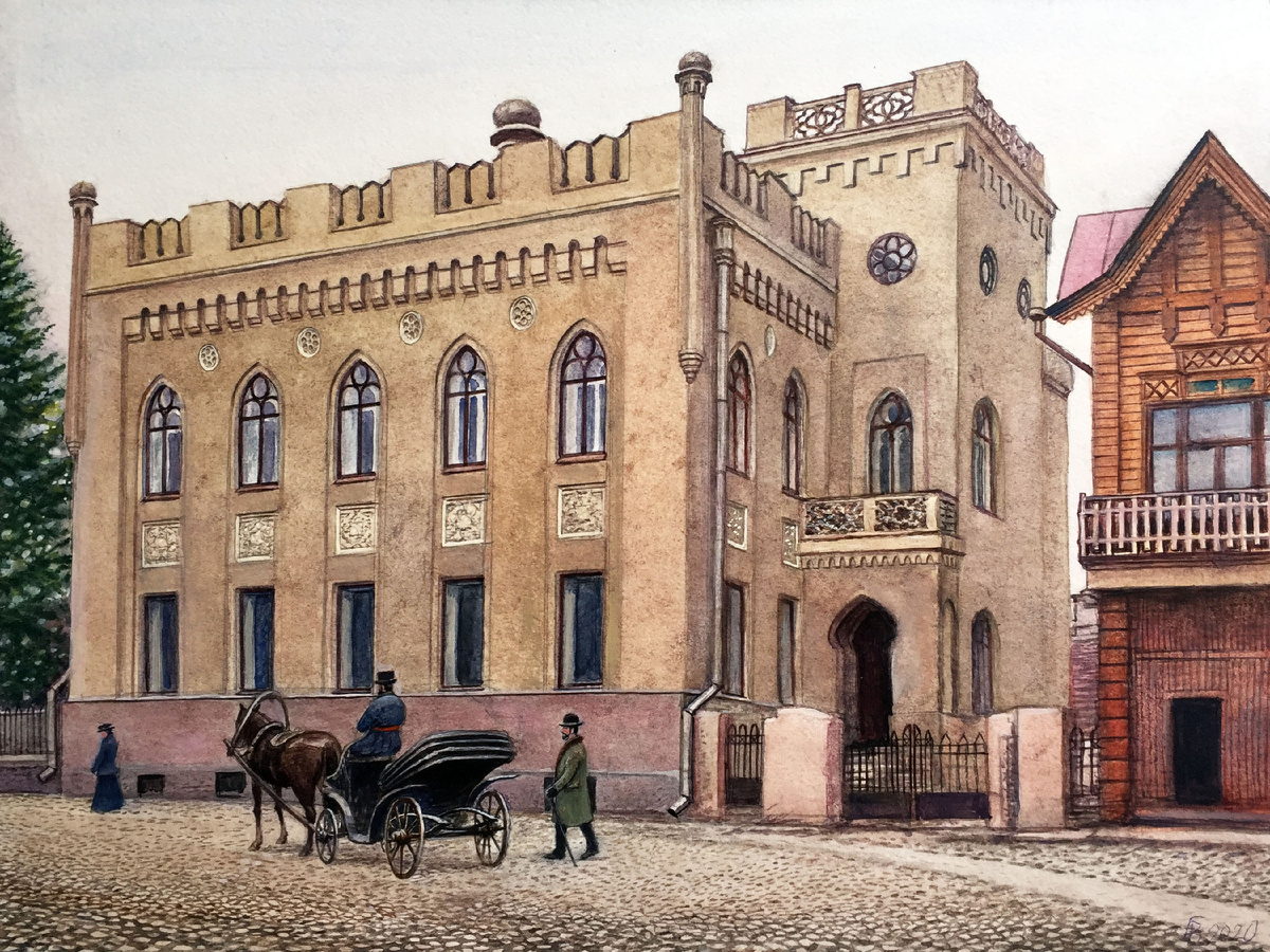 Внутри были просторные парадные залы, гостиные и кабинеты с великолепными интерьерами в стиле модерн.