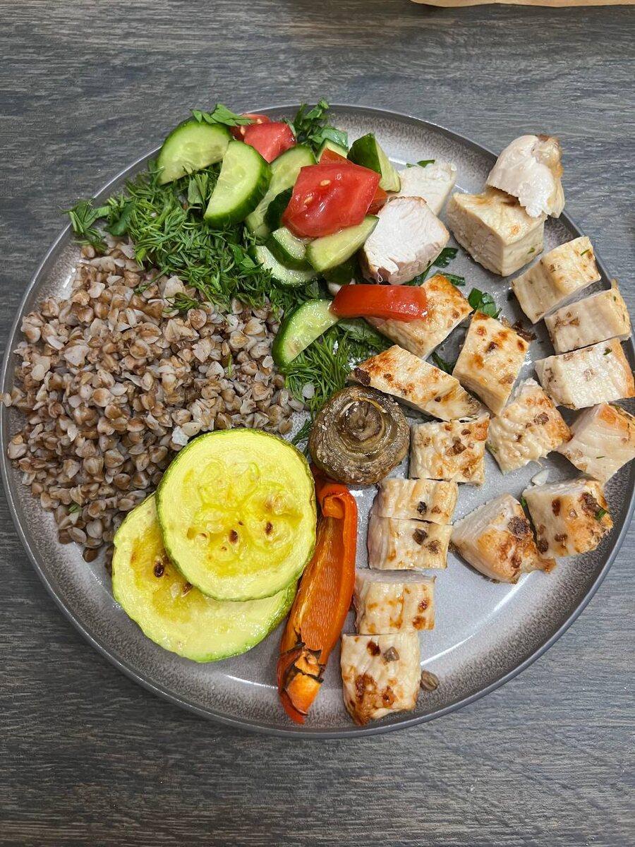 Сбалансированный приём пищи из доступных продуктов