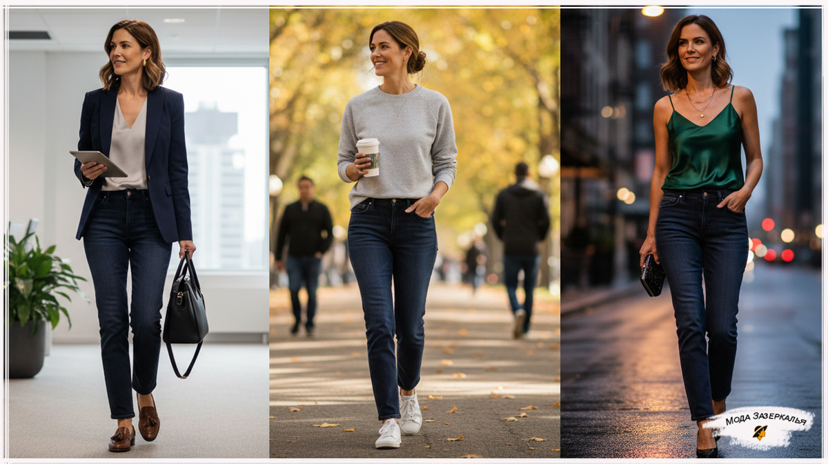 Женщина в джинсах