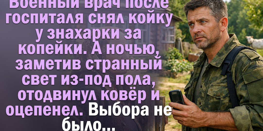 Военный врач после госпиталя снял койку у знахарки за копейки. А ночью, заметив странный свет из-под пола, отодвинул ковёр.