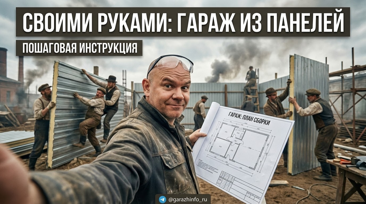    Соберите свой гараж из сэндвич панелей легко и быстро. Zero8