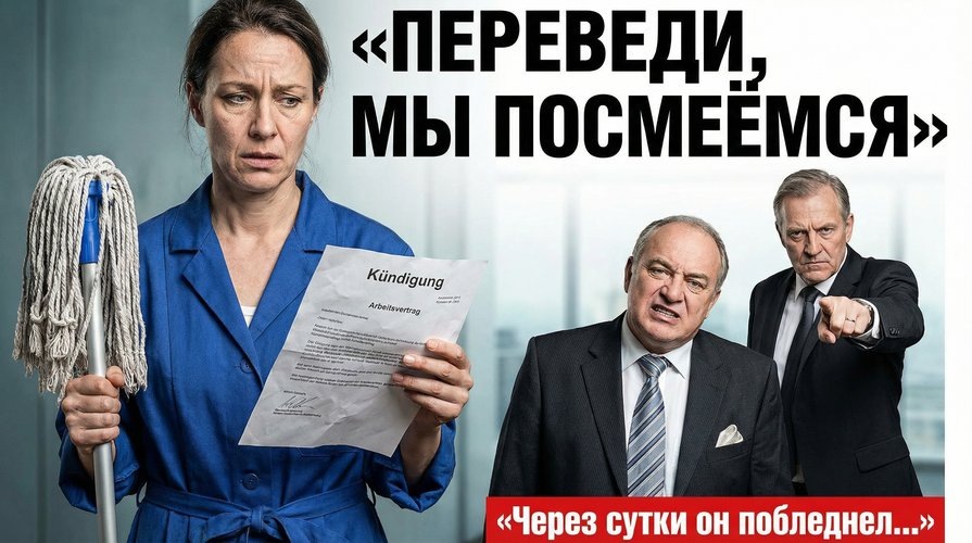 Уборщица прочитала немецкий контракт. Директор рассмеялся… А через сутки немец указал на неё пальцем