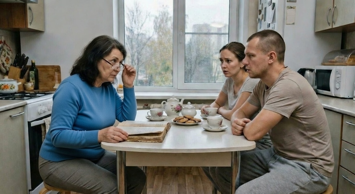 Она отодвинула вазочку с печеньем, словно та мешала ведению переговоров, и раскрыла перед собой амбарную книгу – потрёпанную, с жёлтыми страницами. 