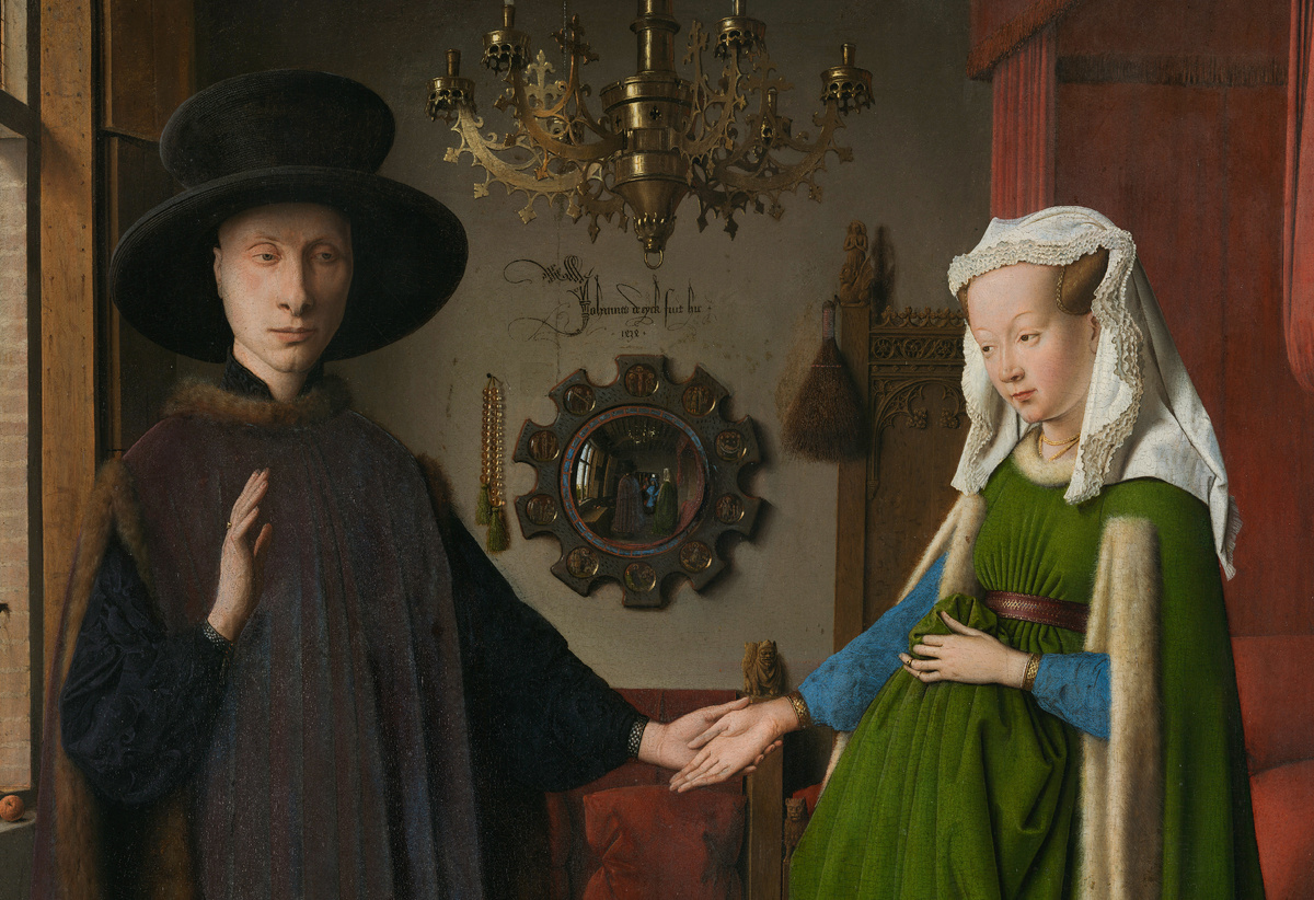 Ян ван Эйк, «Портрет четы Арнольфини», 1434г (фрагмент картины)