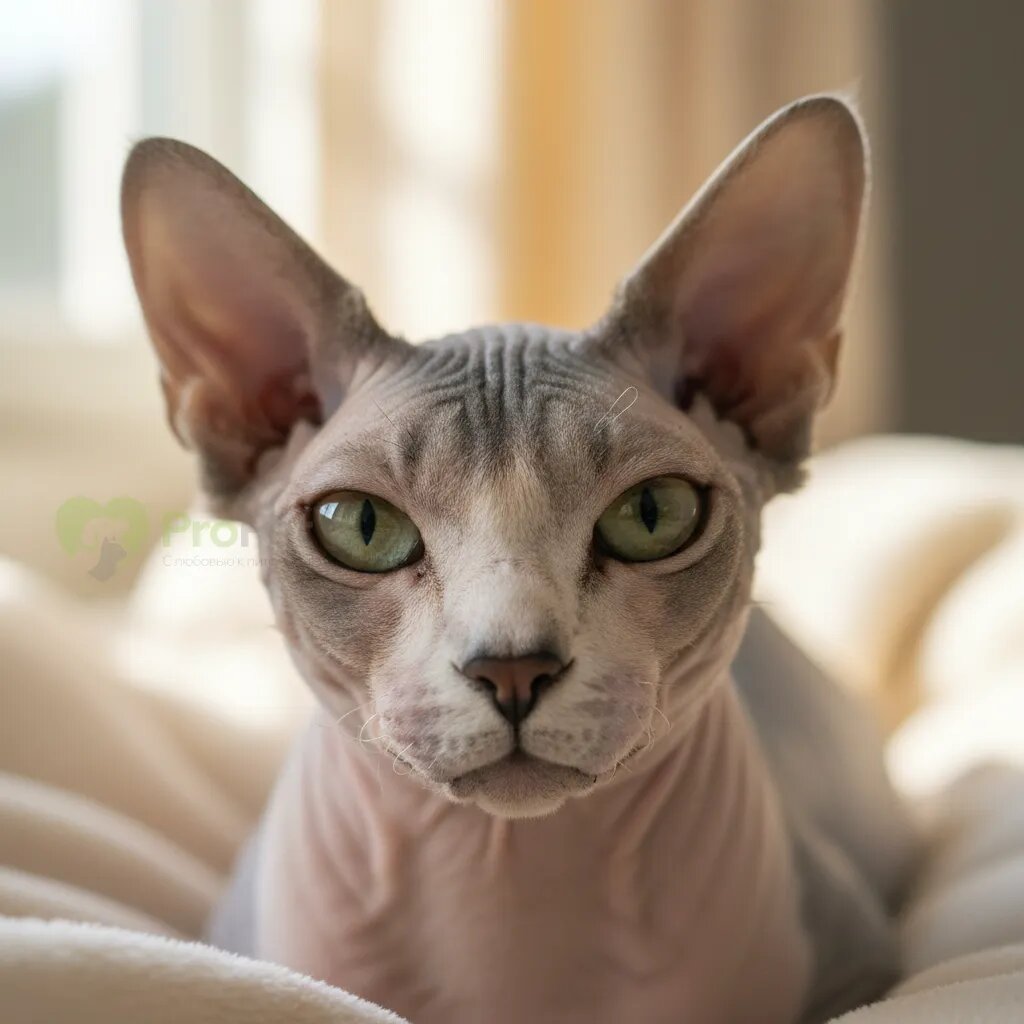 Сфинкс крупным планом смотрит в камеру