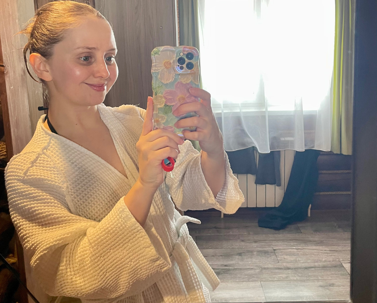 Я взяла вафельный халат 