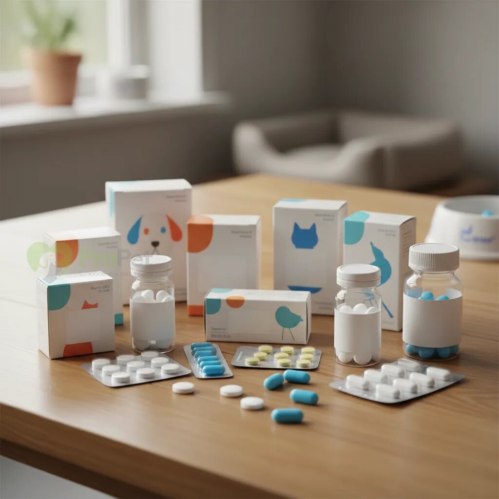 Упаковки различных лекарств и таблеток на столе