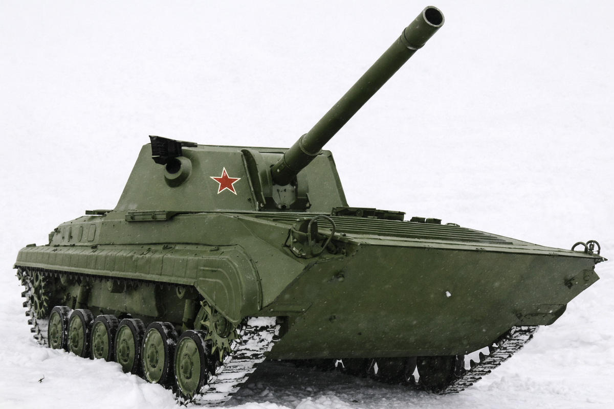 Предполагаемый вид 120-мм САУ 2С17-2. Фотография обработана нейросетью.