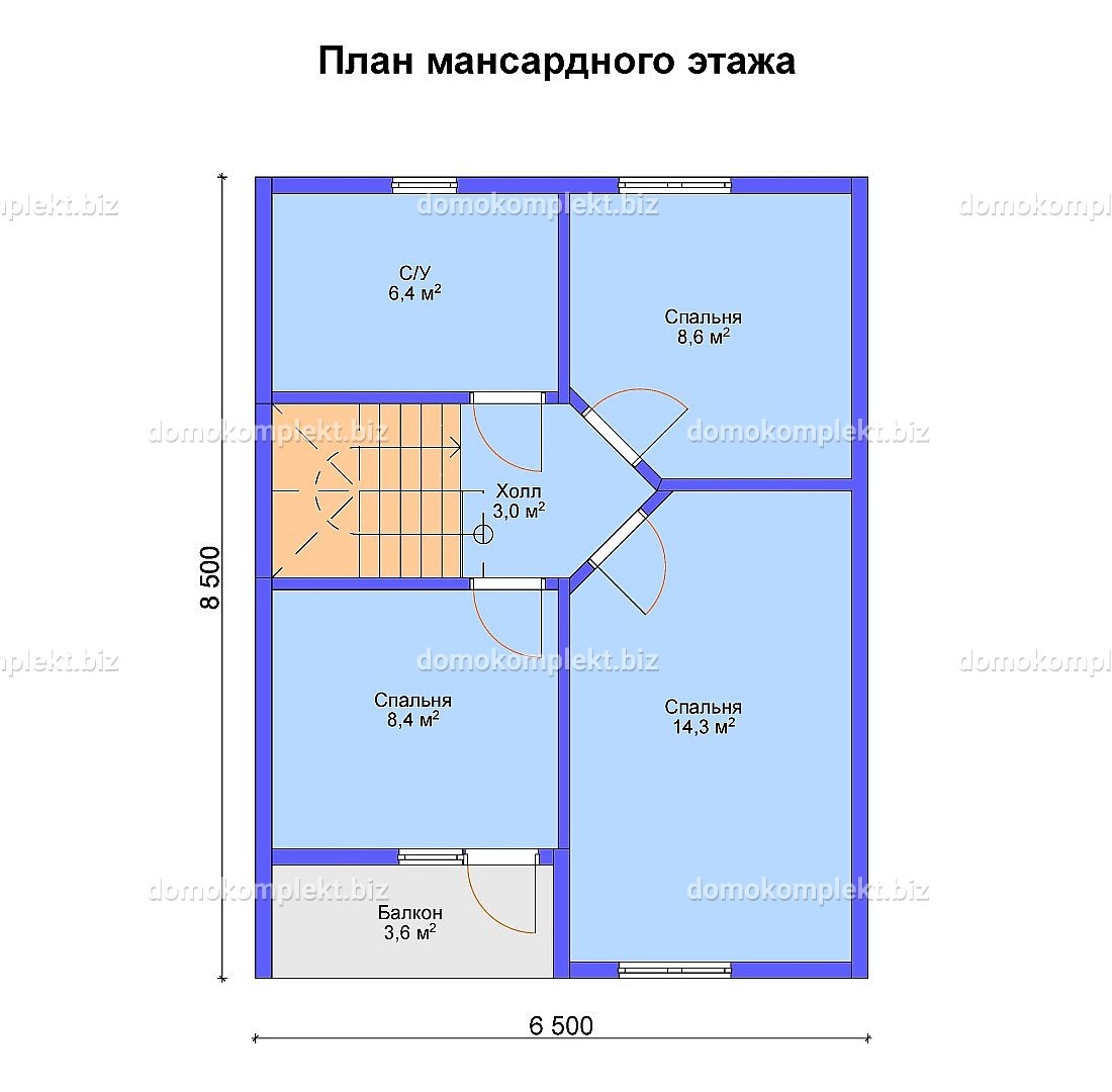 Планировка мансардного этажа
