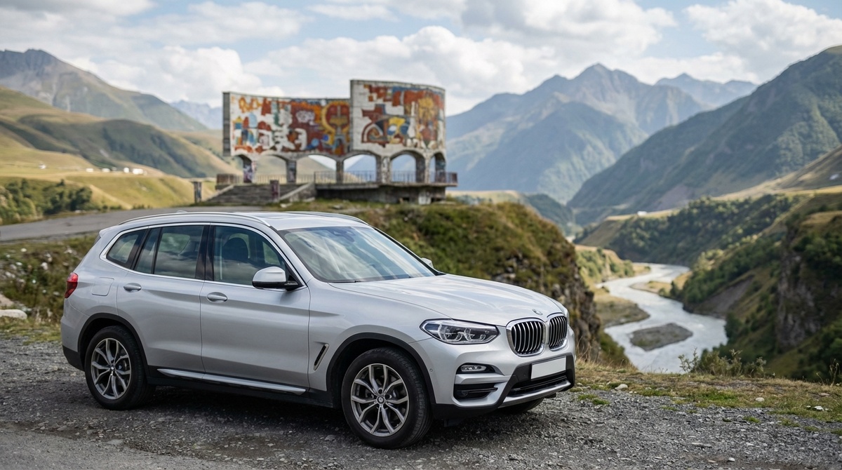 Автомобиль из проката в горах Гудаури