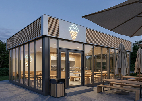 Павильон для продажи шарикового и мягкого мороженого от компании "NovaUnit"