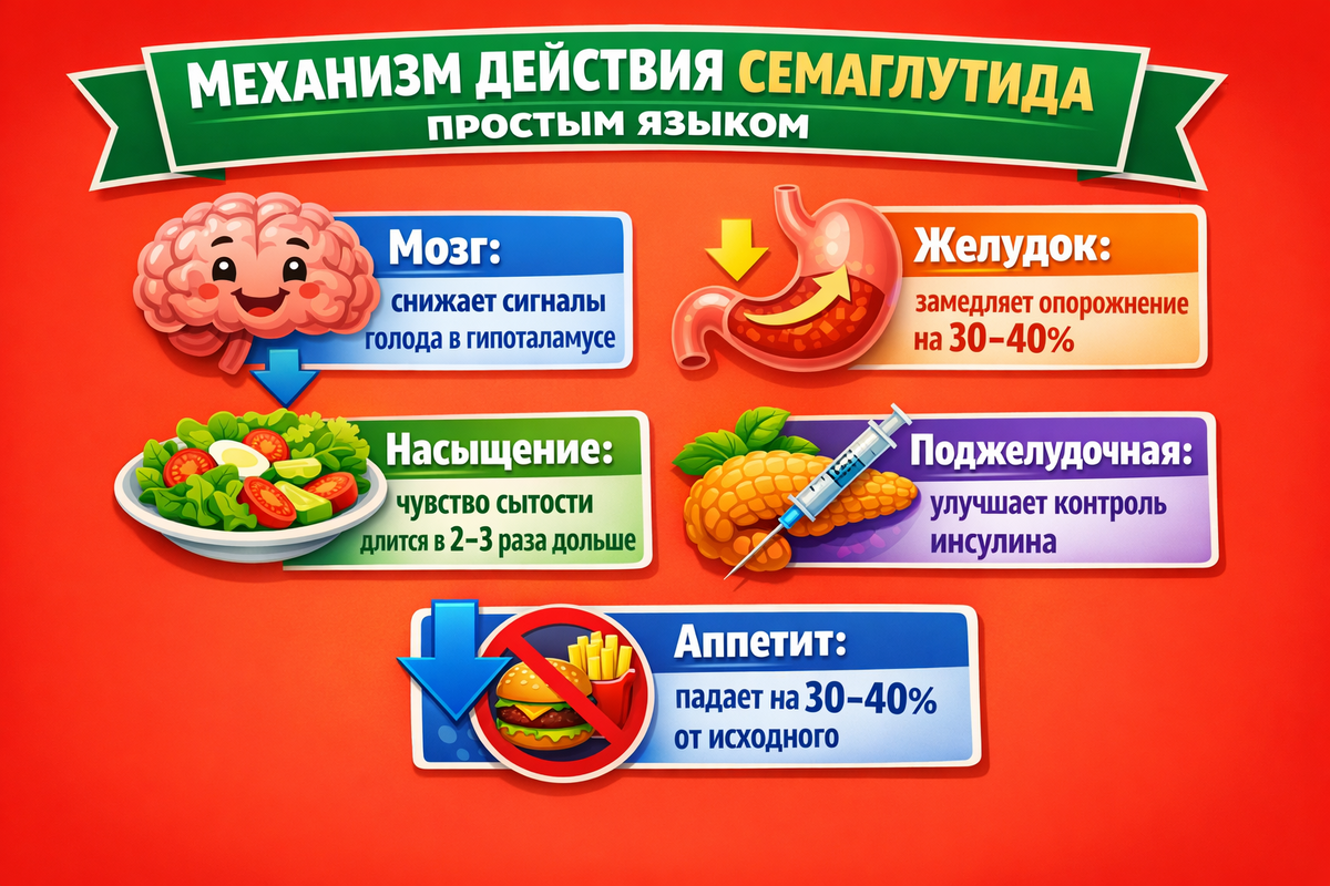 Механизм действия семаглутида