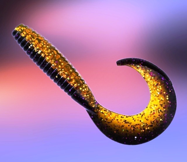 Двухцветная силиконовая приманка класса "Твистер"