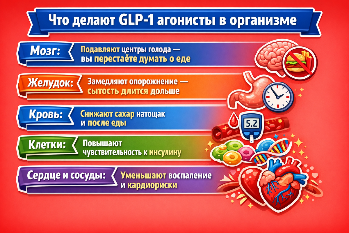 Как работают GLP-1 агонисты