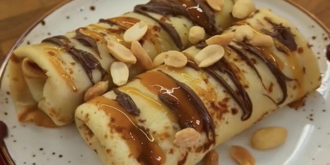 Блинчики по мотивам любимого «Сникерса» 🍫🥜