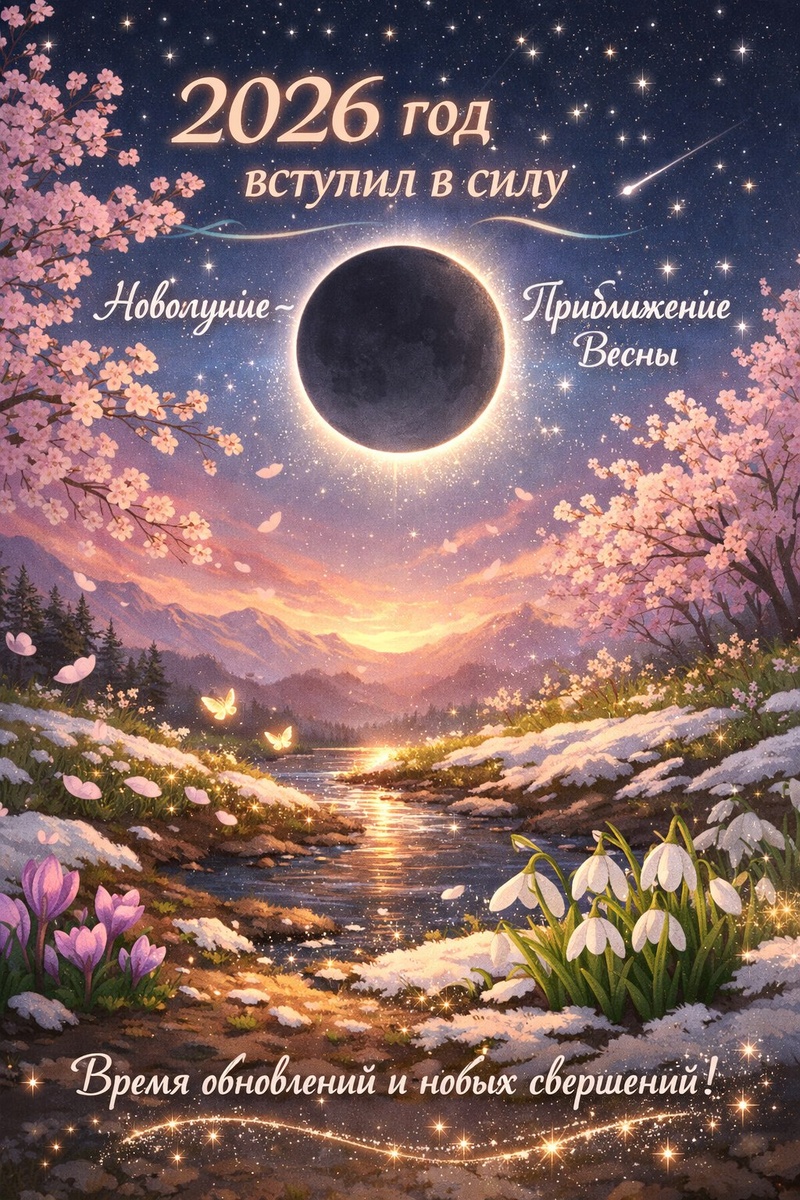 🌒Новолуние ~ 2026 год вступил в силу ~ Приближение Весны ~ Время обновлений💫
