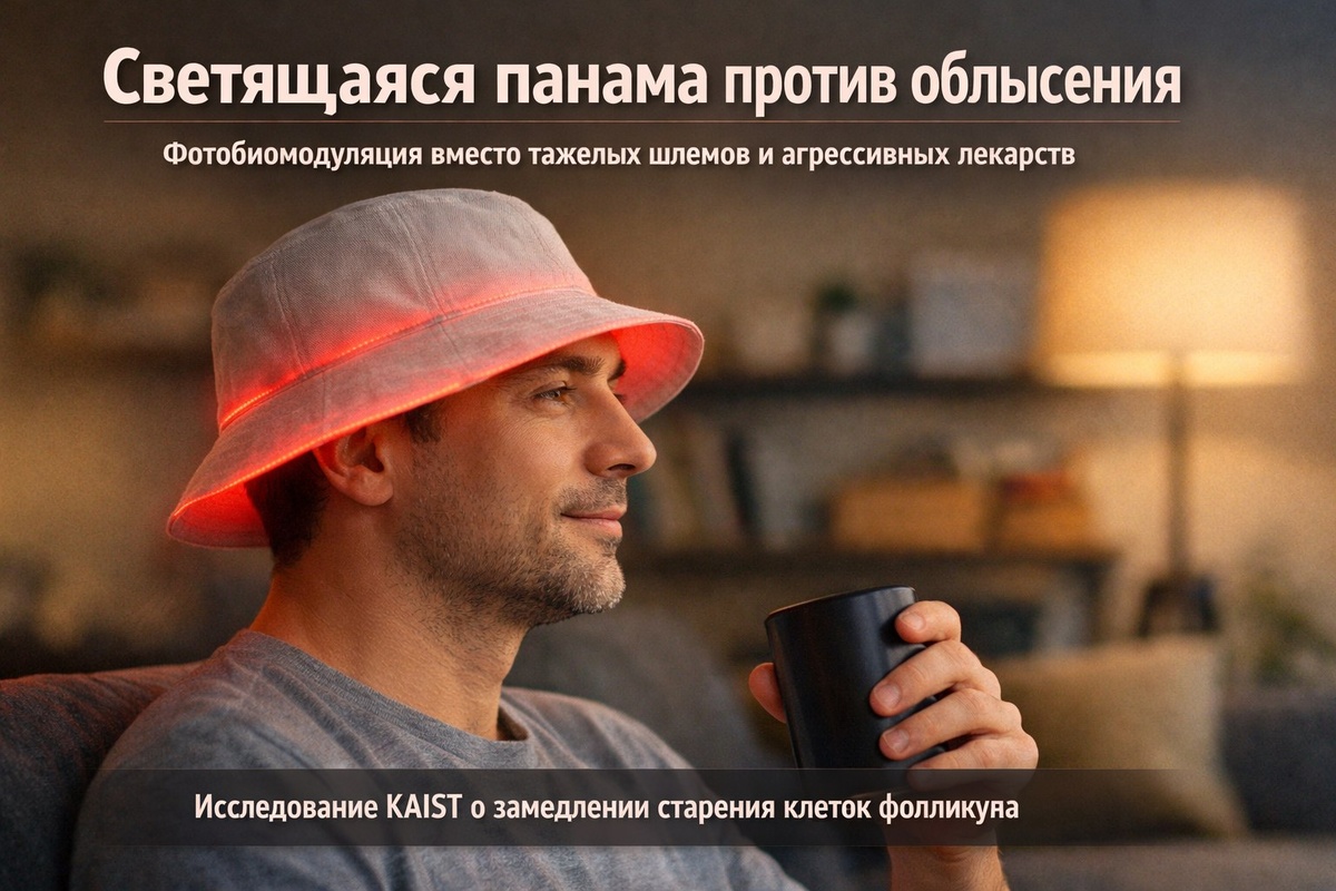 Внутренняя часть панамы слегка подсвечивается изнутри мягким красно розовым и инфракрасным сиянием