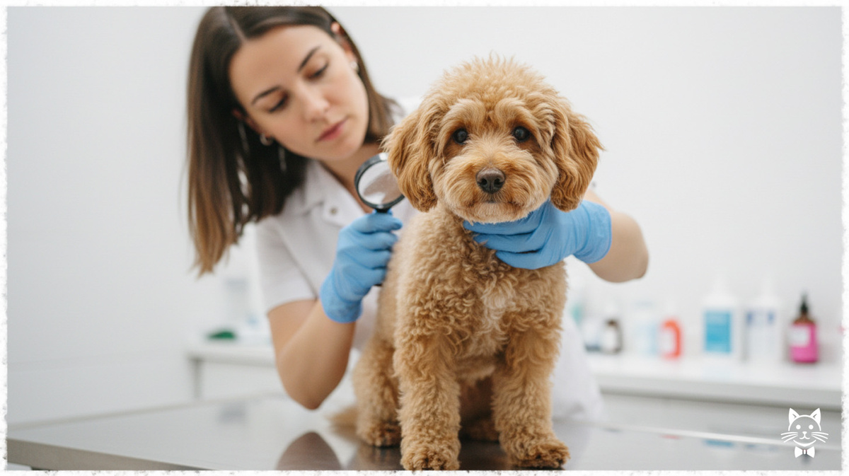 Пудель у ветеринара