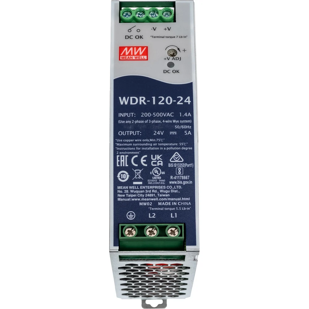  WDR-120-24 MeanWell &mdash; высокий КПД и низкое энергопотребление