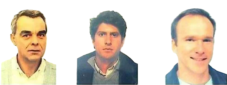 По порядку слева направо: Марк Дюбуа, Давид Робер, Пьер-Седрик Бонен.