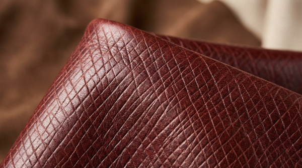 Крупный план русской кожи с характерным ромбовидным тиснением