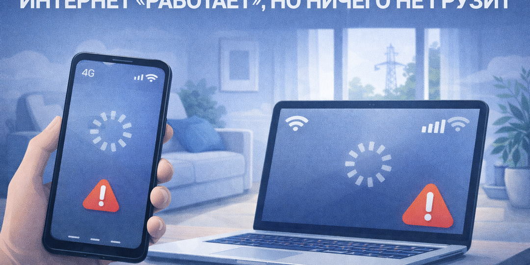 Интернет “работает”, но ничего не грузит — почему так происходит?
