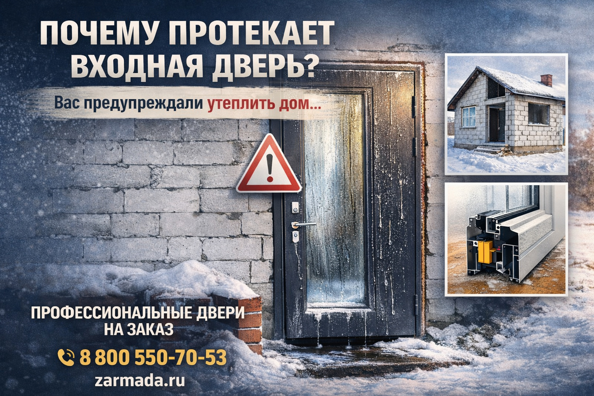 Входная металлическая дверь в частный дом без утепления фасада. Москва и Московская область.