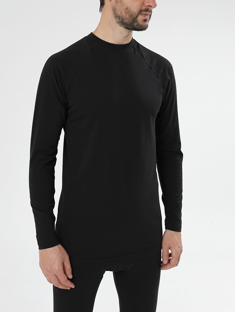 Комплект термобелья мужской из конопли чёрный Uzor Wear