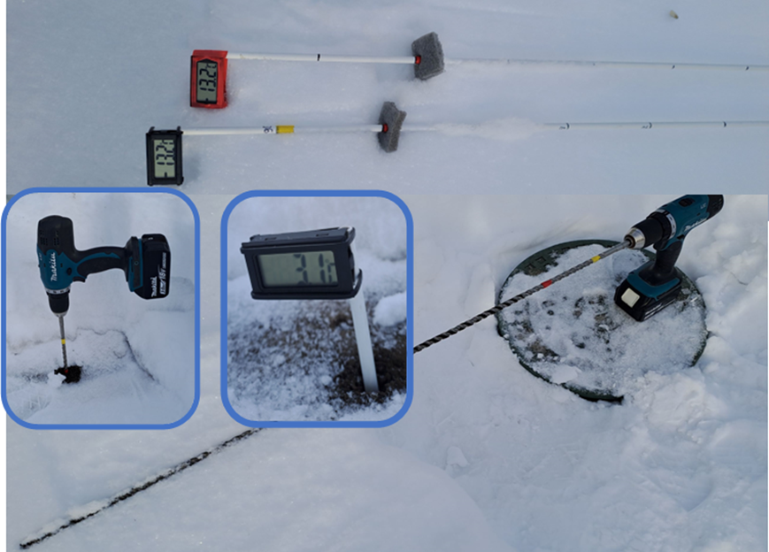 Фото 1.  Комплект для измерения температуры грунта до глубины 90 см.