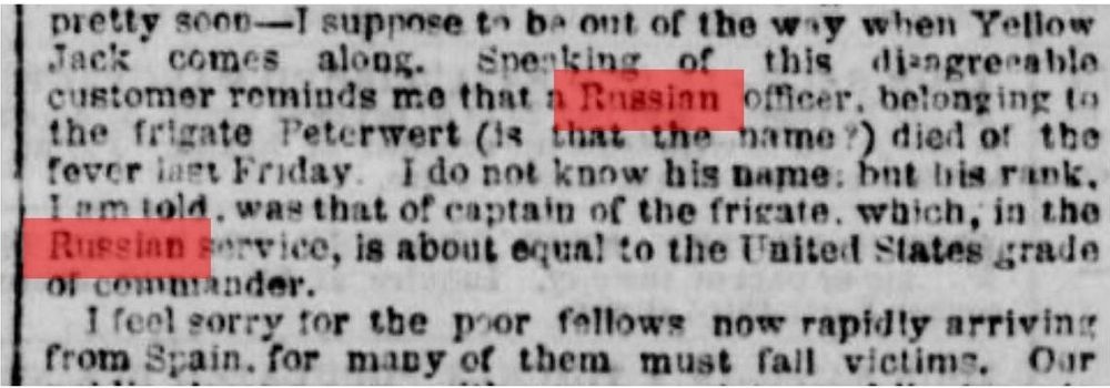    Фрагмент публикации в газете "The New York Herald" от 14 марта 1864 года. / Фото: t.me/RussianMemorial