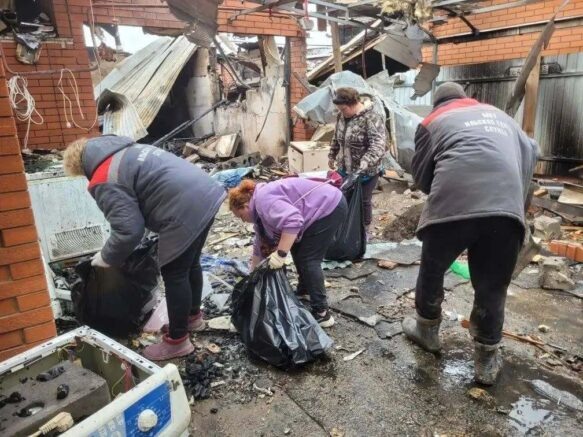    Последствия атаки БПЛА в Северском районе. Фото: t.me/Cheverev