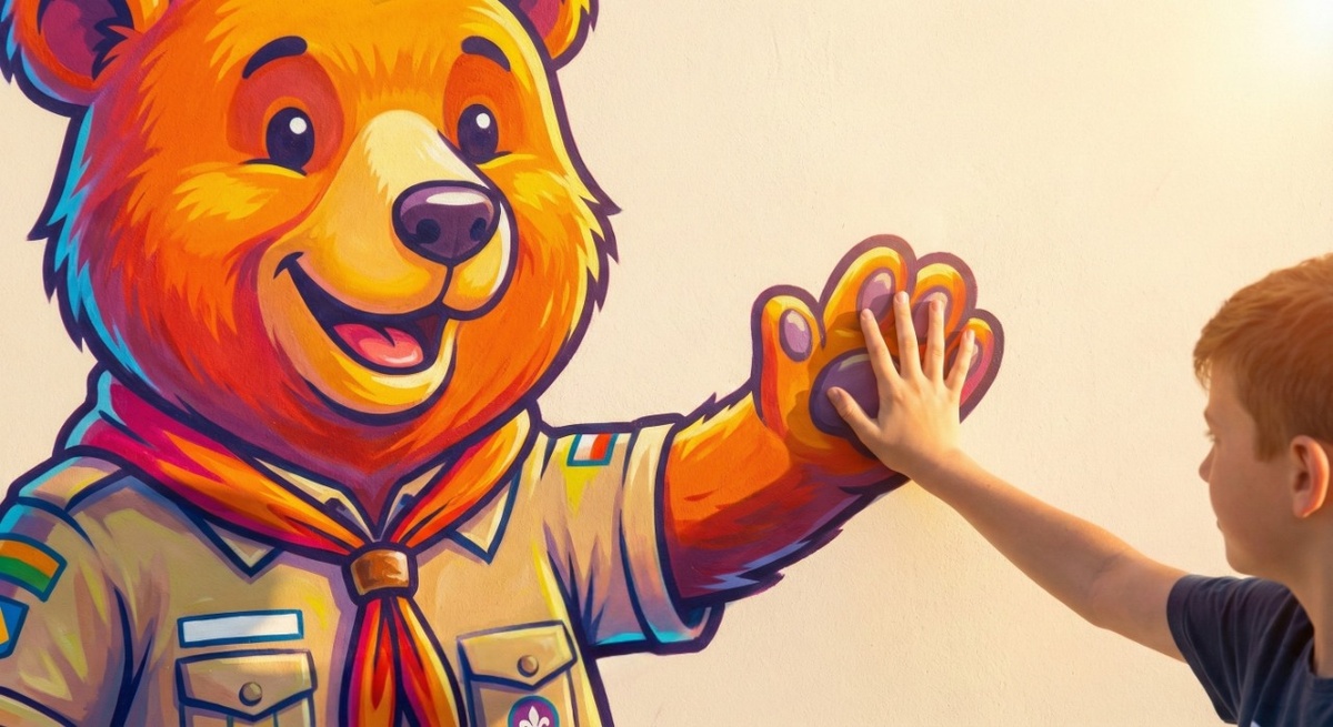 Интерьерная роспись стен в группе детского сада 