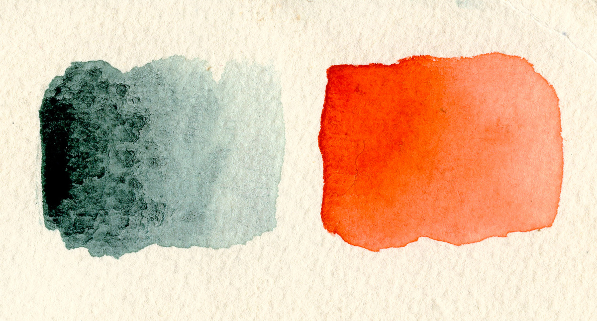 Неопознанные краски из предыдущей статьи. Ну раз в списке была «киноварь», скорее всего, это она и есть. Надо сказать, в 2000-х ЗХК выпускал Киноварь (имитацию), а сейчас на сайте «Невской палитры» можно найти аналогичное масло, но это всякий раз смесь телого красного с небольшим количеством желтого (в акварели – PR4 и PY1, кстати, несветостойкая краска).