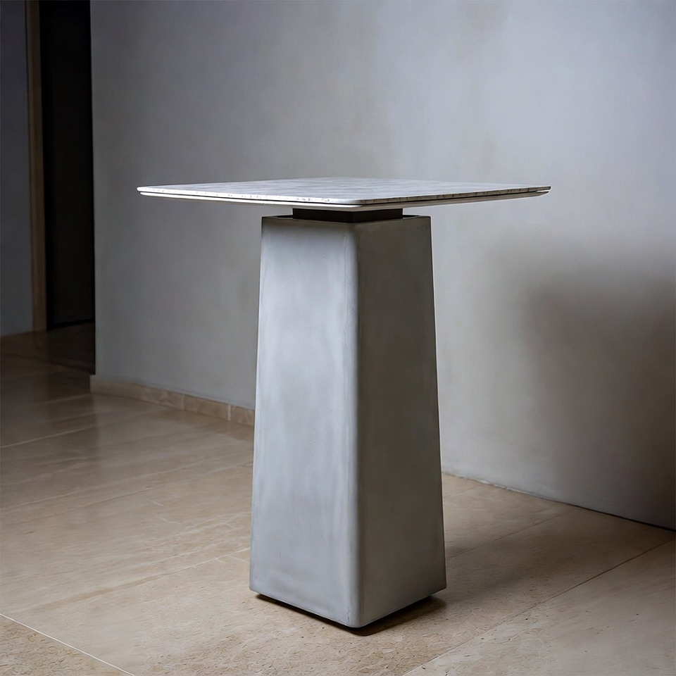 стол из микроцемента для гостинной