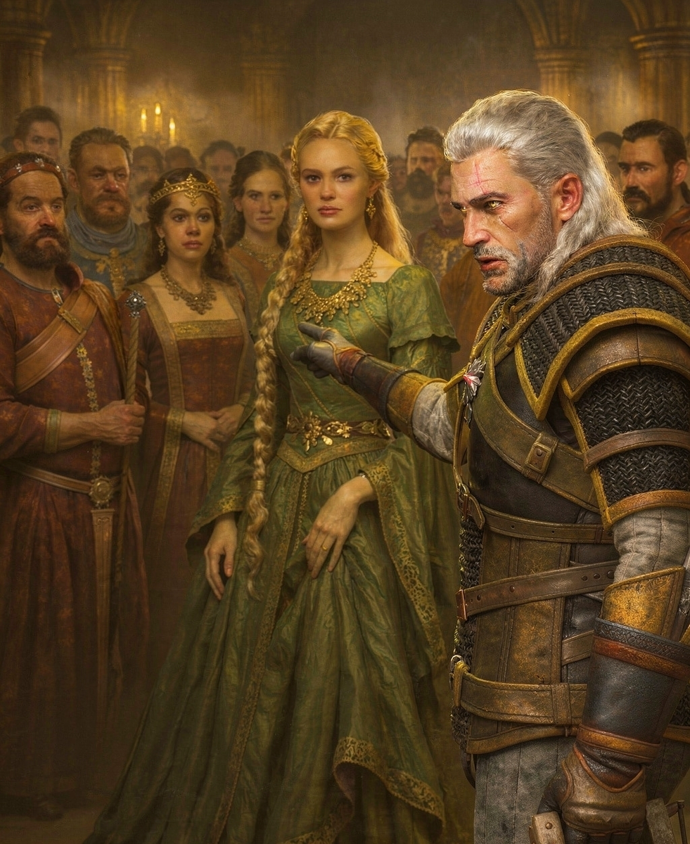 Геральт и Паветта на пире в Цинтре