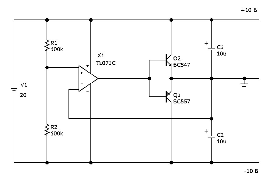 схема "расщепителя" питания, как она не раз была напечатана в разных журналах.