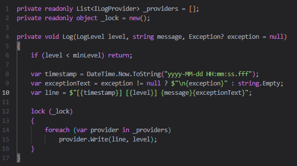 Код логгера
