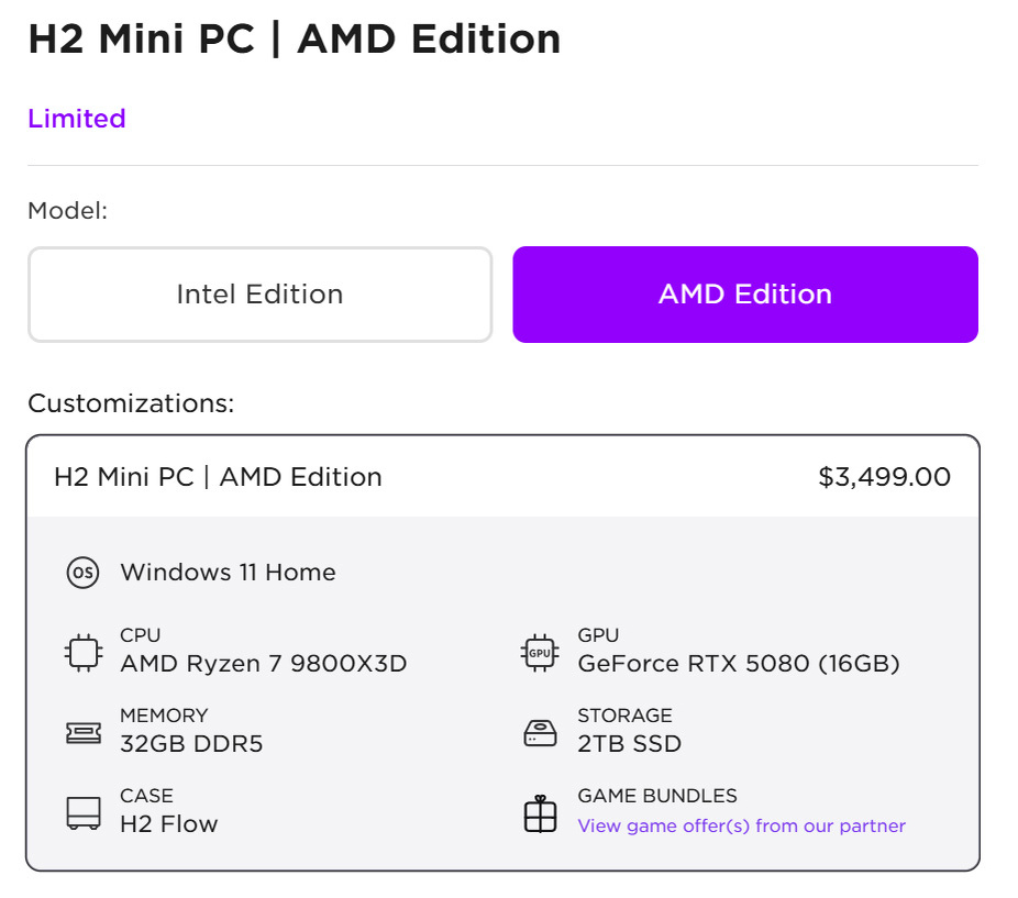 Скриншот сайта NZXT  📷
