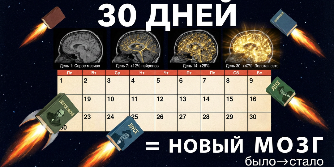 30 дней чтения = новый мозг: мой эксперимент с 7 МРТ.