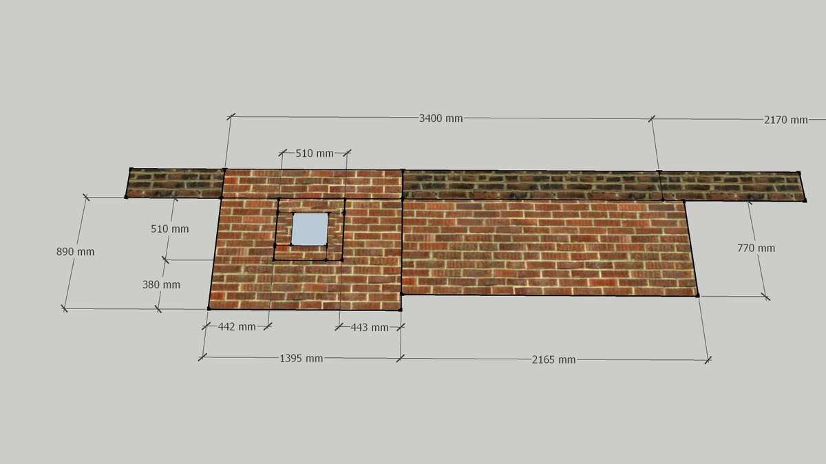 Первоначальные размеры. Вид сверху.