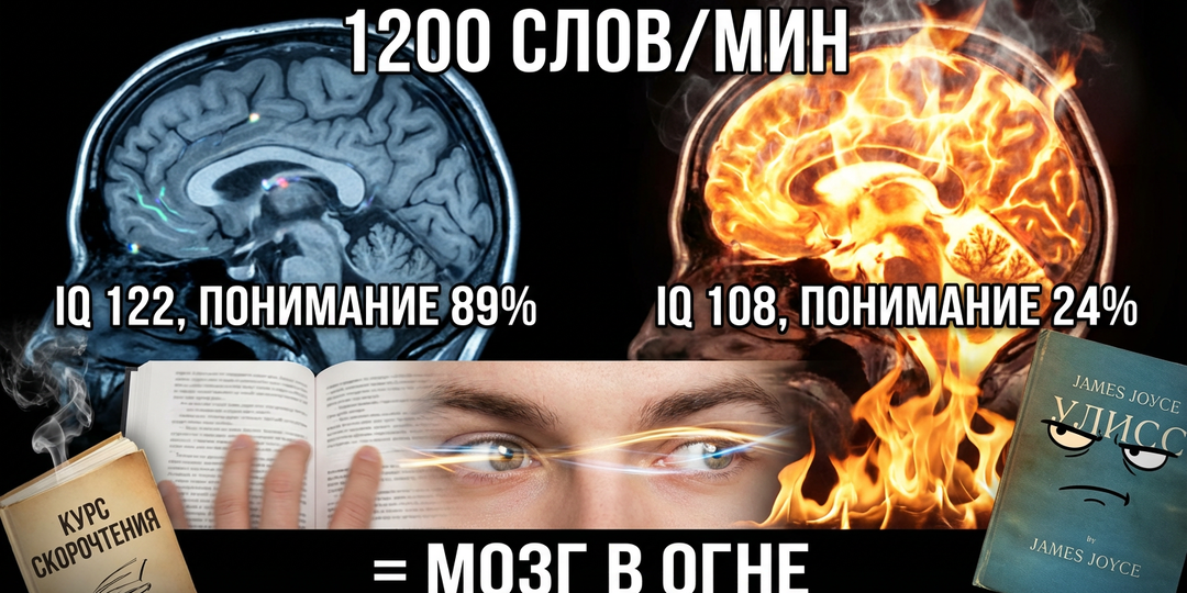 Скорочтение чуть не угробило мой мозг: доказал на тестах.