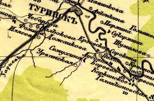 Карта Стрельбицкого издания 1919-1921. Восток. Фрагмент.