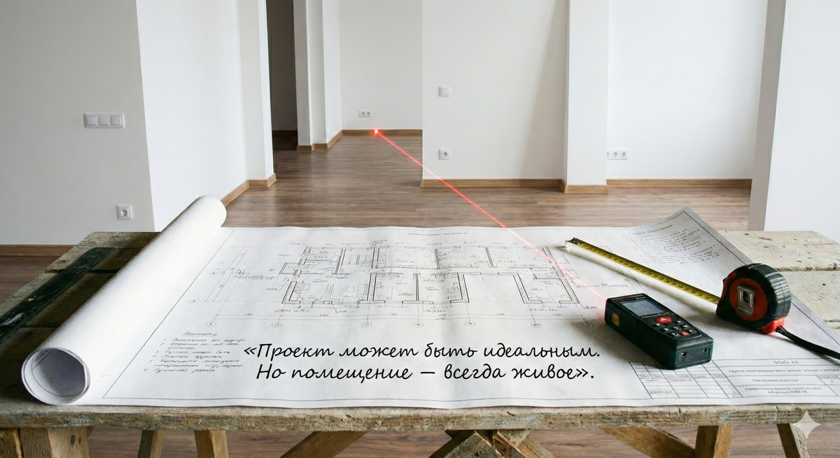 «Проект может быть идеальным. Но помещение — всегда живое».