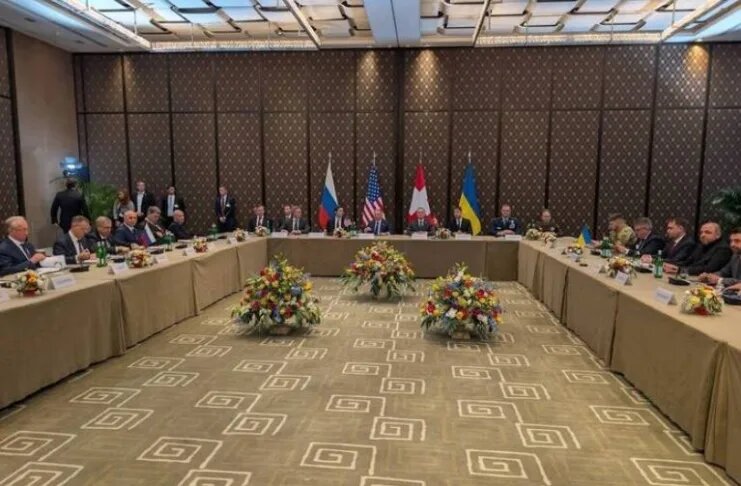    Переговоры в Женеве. Фото: Телеграм-канал Рустема Умерова.