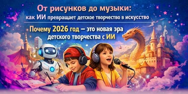 Помните, как в детстве вы рисовали? Или сочиняли песни? Или писали рассказы? Теперь всё это может сделать ребёнок вместе с ИИ. 