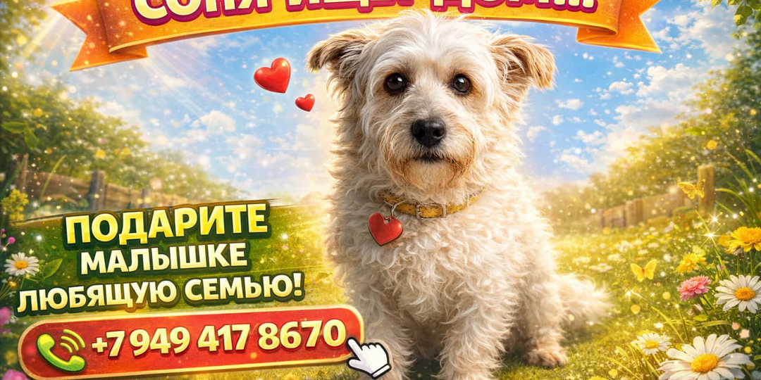 Соня ищет дом: Её хозяева уехали из-за войны. Соню сдали в приют. Малышка ищет семью