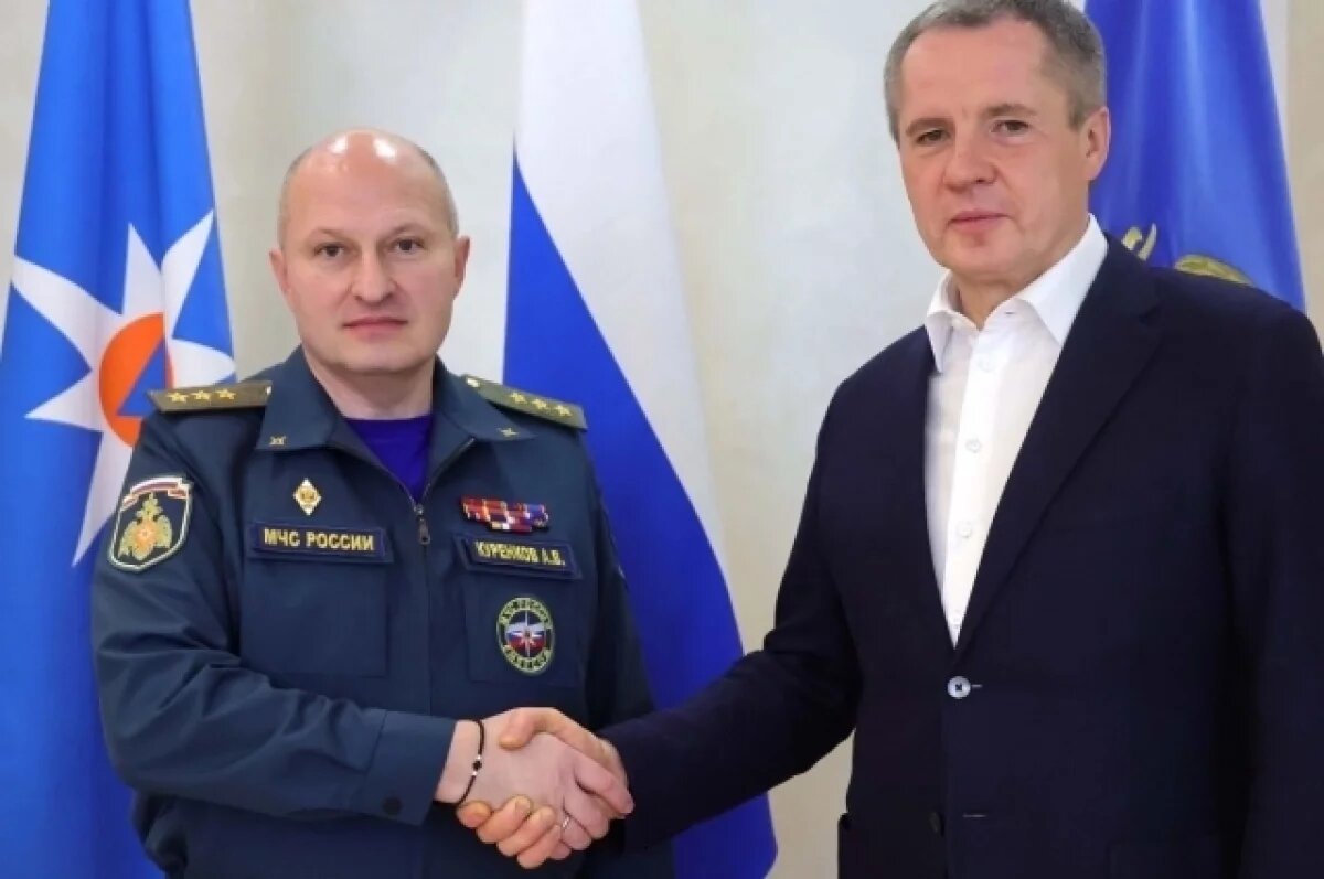    Белгородский губернатор провёл рабочую встречу с главой МЧС России