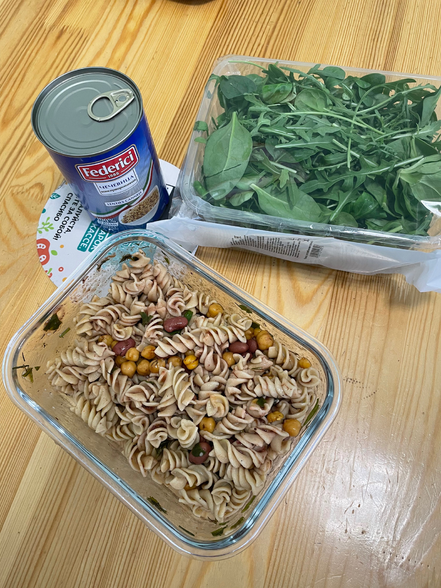 Пример быстрого сбалансированного постного обеда «с собой»