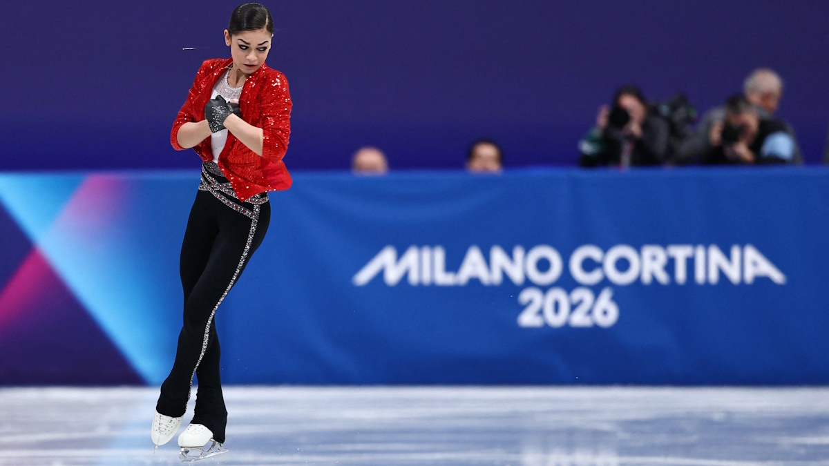    Аделия Петросян на Олимпиаде-2026 в Милане в короткой программе. Фото: REUTERS